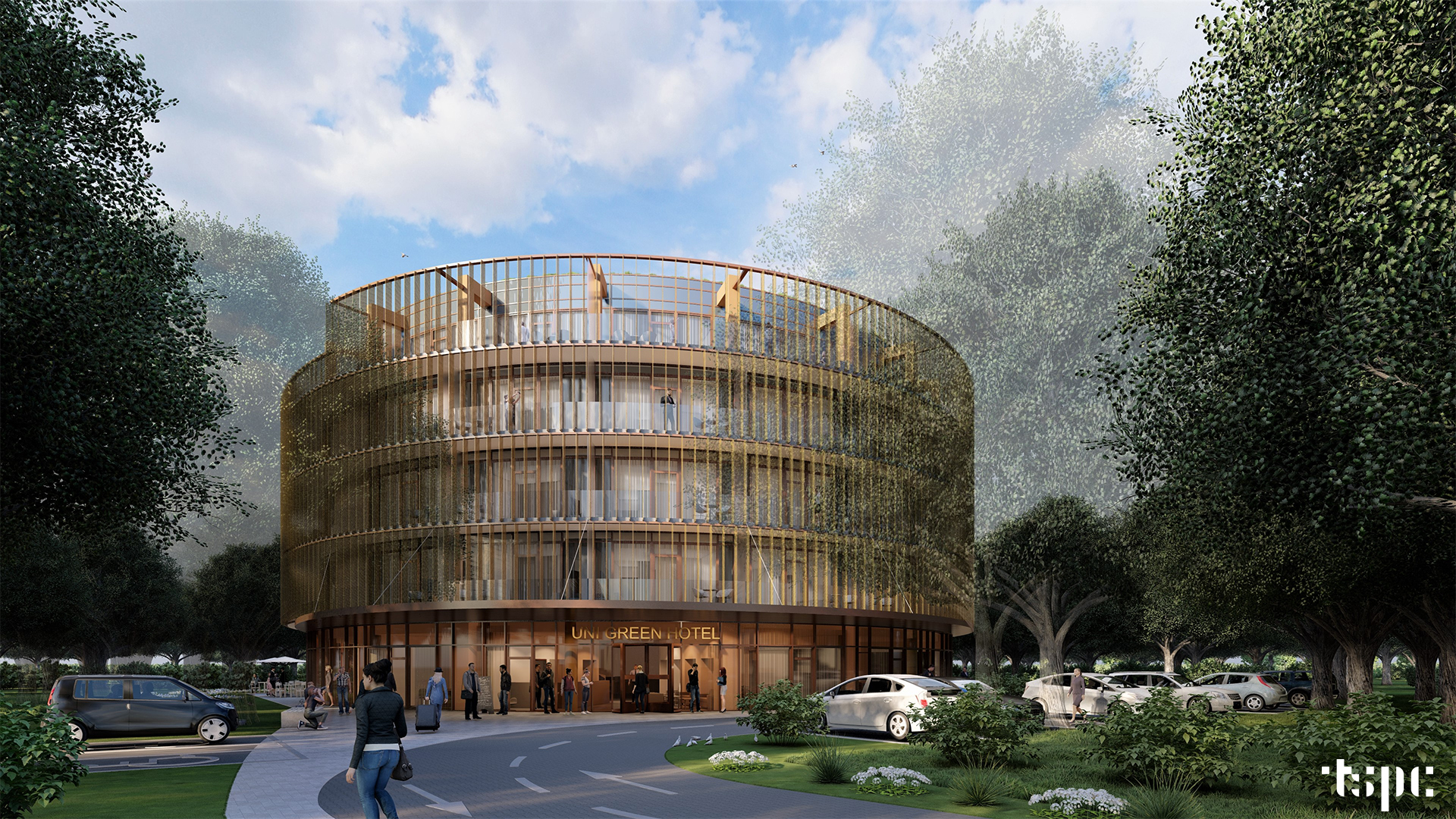 Classical shapes in the embrace of the forest: TSPC’s design of the UniGreen Hotel